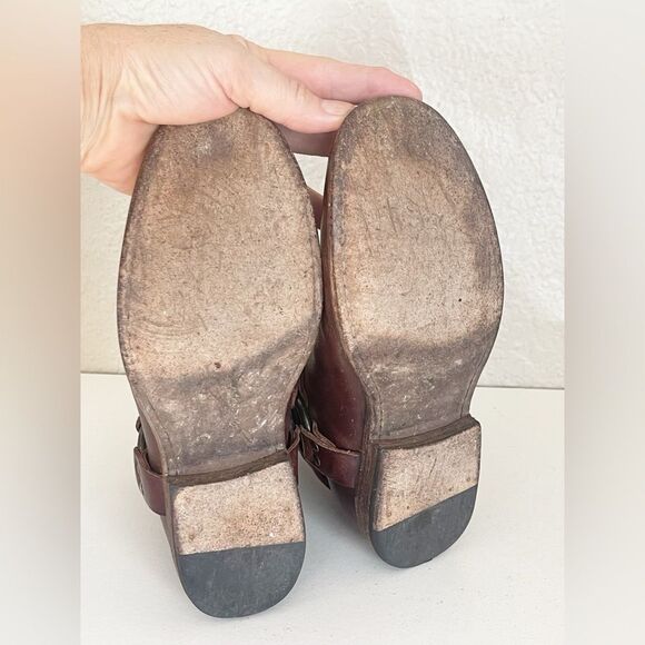 Vintage Frye Phillip Harness Short moto Boot in chocolate brown 7 - Picture 9 of 13